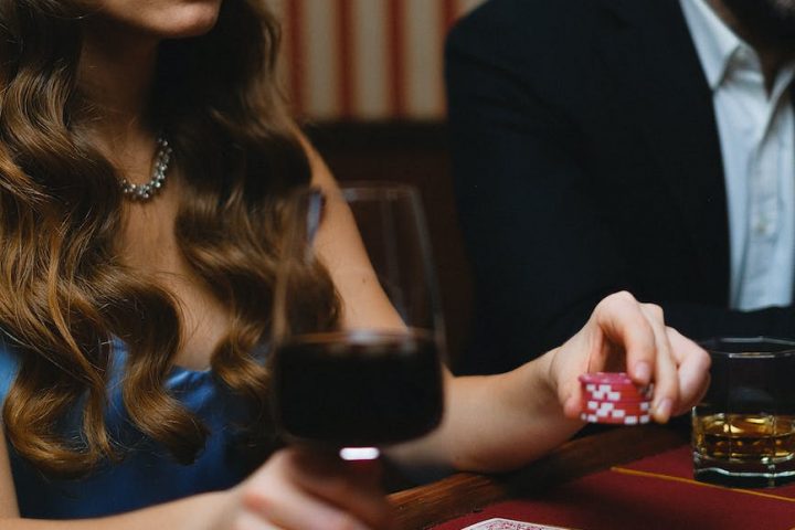 woman playing poker in a casino